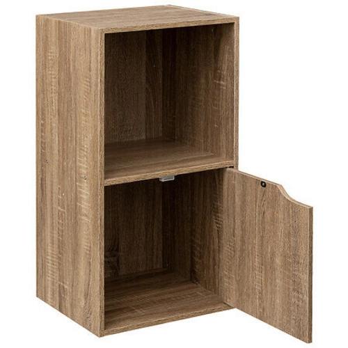 Dětský regál na hračky Mix n`Modul nízký dub přírodní se skříňkou a policí industriální 5five